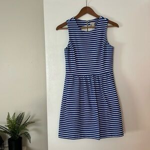 Blue and white striped dress